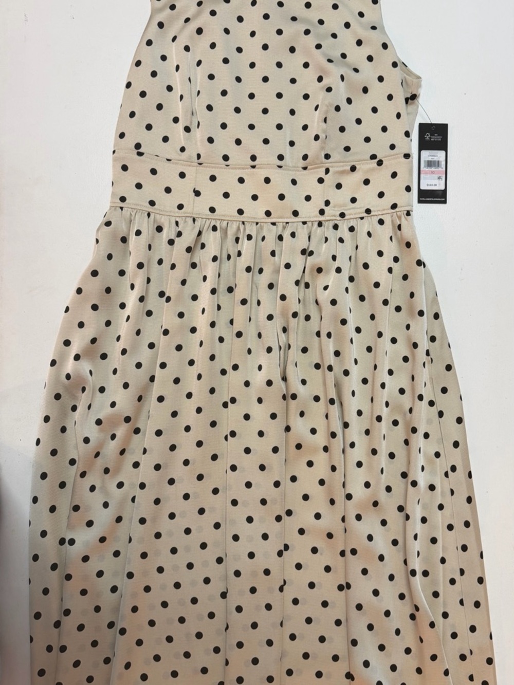 Karl Lagerfeld Cream Dress with Black Polka Dots